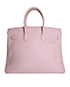 Birkin 35 Veau Taurillon Clemence Leather in Beige Rose, back view
